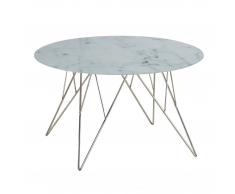 Couchtisch Fredensborg (ø 80 cm, rund, Marmor-Optik)