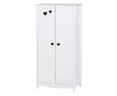 Kleiderschrank Hvide Sande (2-türig, weiß lackiert)