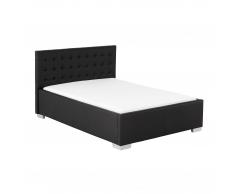 Bett Stenbjerg (140x200, Kunstleder, schwarz)