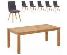 Essgruppe Royal Borg/Marstal (90x180, 6 Stühle, anthrazit)