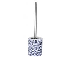 WENKO 23207100 WC-Garnitur Lorca - WC-Bürstenhalter kombiniert mit Toilettenpapier-Halter, Keramik, 10 x 39 x 10 cm, blau
