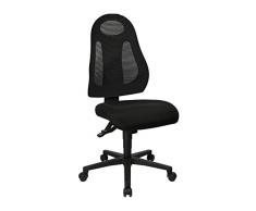 Topstar Free Art, ergonomischer Bürostuhl, Schreibtischstuhl, Stoff, Schwarz/Schwarz