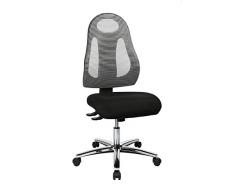 Topstar Free Art Chrom, ergonomischer Bürostuhl, Schreibtischstuhl, Stoff, Hellgrau/Schwarz