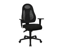 Topstar Free Art, ergonomischer Bürostuhl, Schreibtischstuhl, inkl. höhenverstellbarer Armlehnen, Stoff, Schwarz/Schwarz