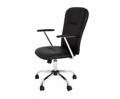 Die spanische Medinaceli Bürostuhl Direktor Stuhl mit Armlehnen, Kunstleder, Schwarz, 47 x 44 x 109 cm