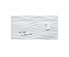 artverum® Glas-Magnetboard White Wave 91 x 46