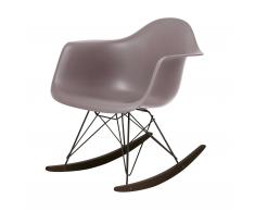 Eames Plastic Armchair RAR Schaukelstuhl mauve grau-schwarz
