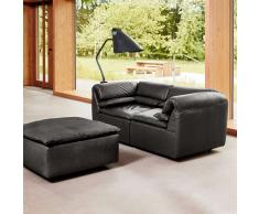 Elements Leder Sofa 2-Sitzer mit Hocker