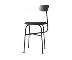 Afteroom 4-beinig Stuhl mit Sitzkissen Leder schwarz-schwarz