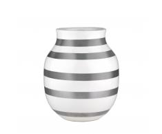 Omaggio Vase M weiß-silber