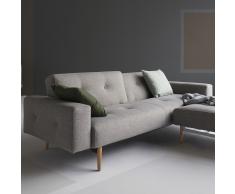 Buri Klappsofa mit Armlehne grau