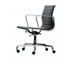 Aluminium Group EA 117 Leder Drehstuhl mit harten Rollen