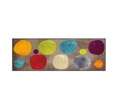 Broken Dots Sauberlaufmatte und Badteppich 180x60 braun-bunt