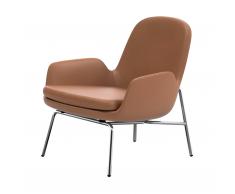 Era Leder Clubsessel Metallgestell brandy