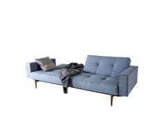 Splitback Schlafsofa mit Armlehnen hellblau