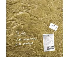 artverum® Glas-Magnetboard Edelmetall 48 x 48 metallic-gold