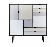 S3 Highboard schwarz-mehrfarbig