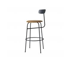 Afteroom Barhocker mit Sitzkissen Leder low schwarz-cognac
