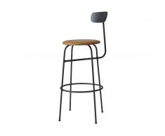 Afteroom Barhocker mit Sitzkissen Leder high schwarz-cognac