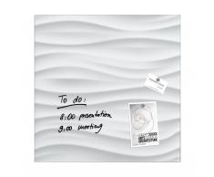 artverum® Glas-Magnetboard White Wave 48 x 48