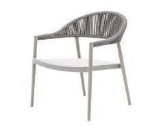 Clever Lounge Gartensessel Kordel seidengrau-perle