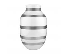 Omaggio Vase L weiß-silber