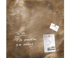 artverum® Glas-Magnetboard Edelmetall 48 x 48 used-bronce