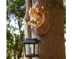 Solarlampe neugieriges Eichhörnchen, 11,5x12,5x19,5 cm, Polyresin