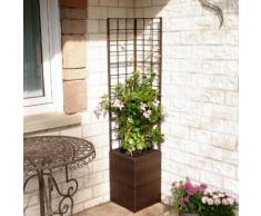 Outdoor-Rattan-Blumenkasten mit Rankgitter und Bewässerungssystem, quadratisch