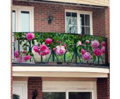 Balkon-Sichtschutz Rosa Rosen 250 x 80 cm