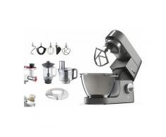 KENWOOD Küchenmaschine Chef Titanium KVC7411S, 1500 W, 4,6 l Schüssel, inkl. Zubehör im Wert von UVP € 300,96, Kenwood Küchenmaschine Chef Titanium + Zubehörpaket im Wert von UVP € 419, grau
