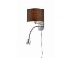 ROLLER LED-Wand-Leselampe Fabric - Nickel - Stoff, Dekostoffbraun, A++
