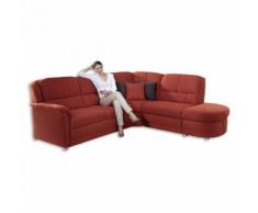 ROLLER Ecksofa, Eckcouch - rot - Anstellhocker rechts