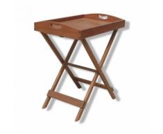 ROLLER Gardiola Tablett-Tisch - braun - Massivholz