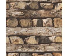 ROLLER Tapete - braun - Holz - 10 Meter