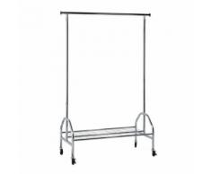 ROLLER Kleiderwagen, Garderobe Charles - silber - mit Rollen