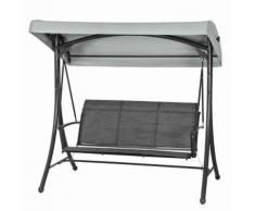 ROLLER 3er Hollywood-Schaukel Livorno - silber-schwarz - 191x179 cm