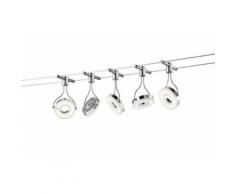ROLLER LED-Deckenleuchte, Deckenlampe Rennes - Chrom - mit Seilsystem, A+