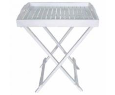 ROLLER Tablett-Tisch Milton - weiß - Eukalyptus Massivholz