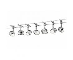 ROLLER LED-Deckenleuchte, Deckenlampe Shark - Nickel-matt - mit Seilsystem, A+