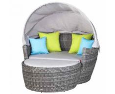 ROLLER Sofabett Hawaii - graphit-anthrazit - mit Anstellhocker - verstellbares Sonnendach