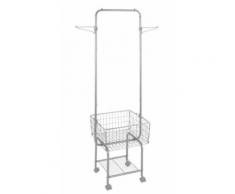ROLLER Wenko Kleiderwagen, Garderobe - grau - Bügelhilfe