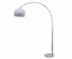 ROLLER Bogenlampe - Marmorfuß - Chrom - Lampenschirm weiß, A++