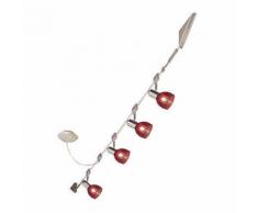 ROLLER Hochvolt-Deckenleuchte, Deckenlampe Power Line - Nickel matt-rot - Seilsystem, C