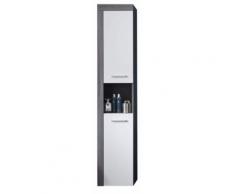 ROLLER Badschrank, Badezimmerschrank Miami - weiß-rauchsilber