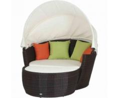 ROLLER Sofabett Hawaii - beige-braun - mit Anstellhocker - verstellbares Sonnendach