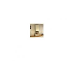 muenkel design Milano Elektrokamin Opti-myst heat: Blanco (Schiefer beige) - Haube Reinweiß - Mit Heizung
