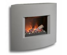 bergamo curve Opti-myst Elektro Wandkamin: Graualuminium