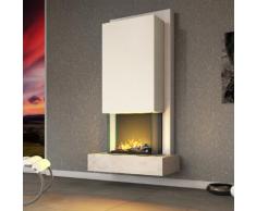 muenkel design Arco Elektrokamin Opti-myst heat: Blanco (Schiefer beige) - Haube Reinweiß - Ohne Heizung