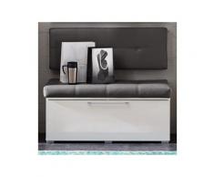 Bank weiss Hochglanz/ Kunstleder grau Innostyle Reno